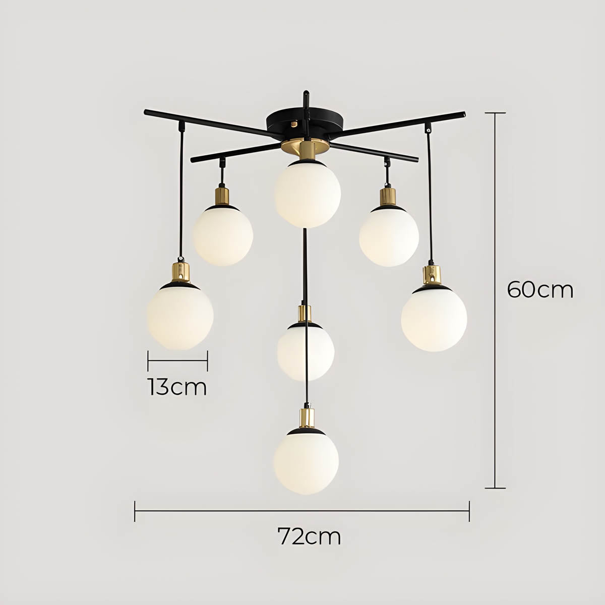 Alderwood Beam Glass Chandelier — gallery image 12