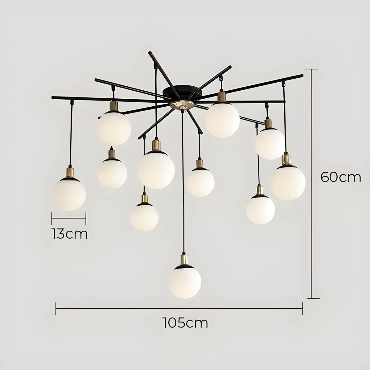 Alderwood Beam Glass Chandelier — gallery image 14