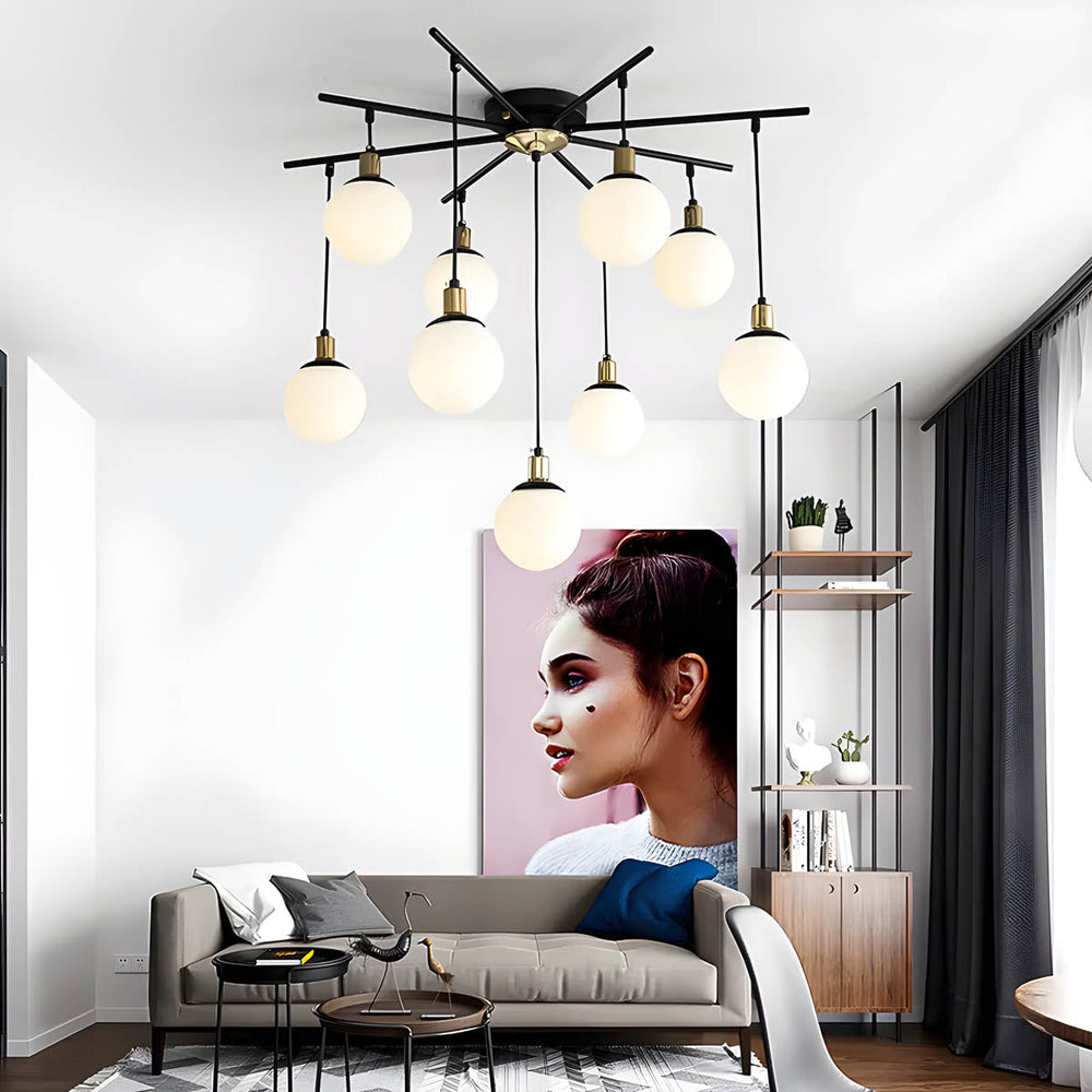 Alderwood Beam Glass Chandelier — gallery image 4