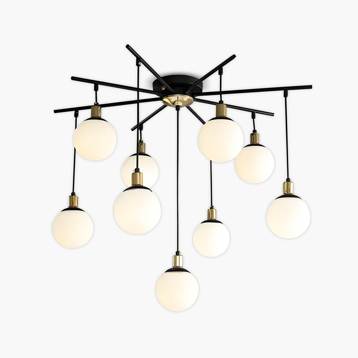 Alderwood Beam Glass Chandelier — gallery image 1