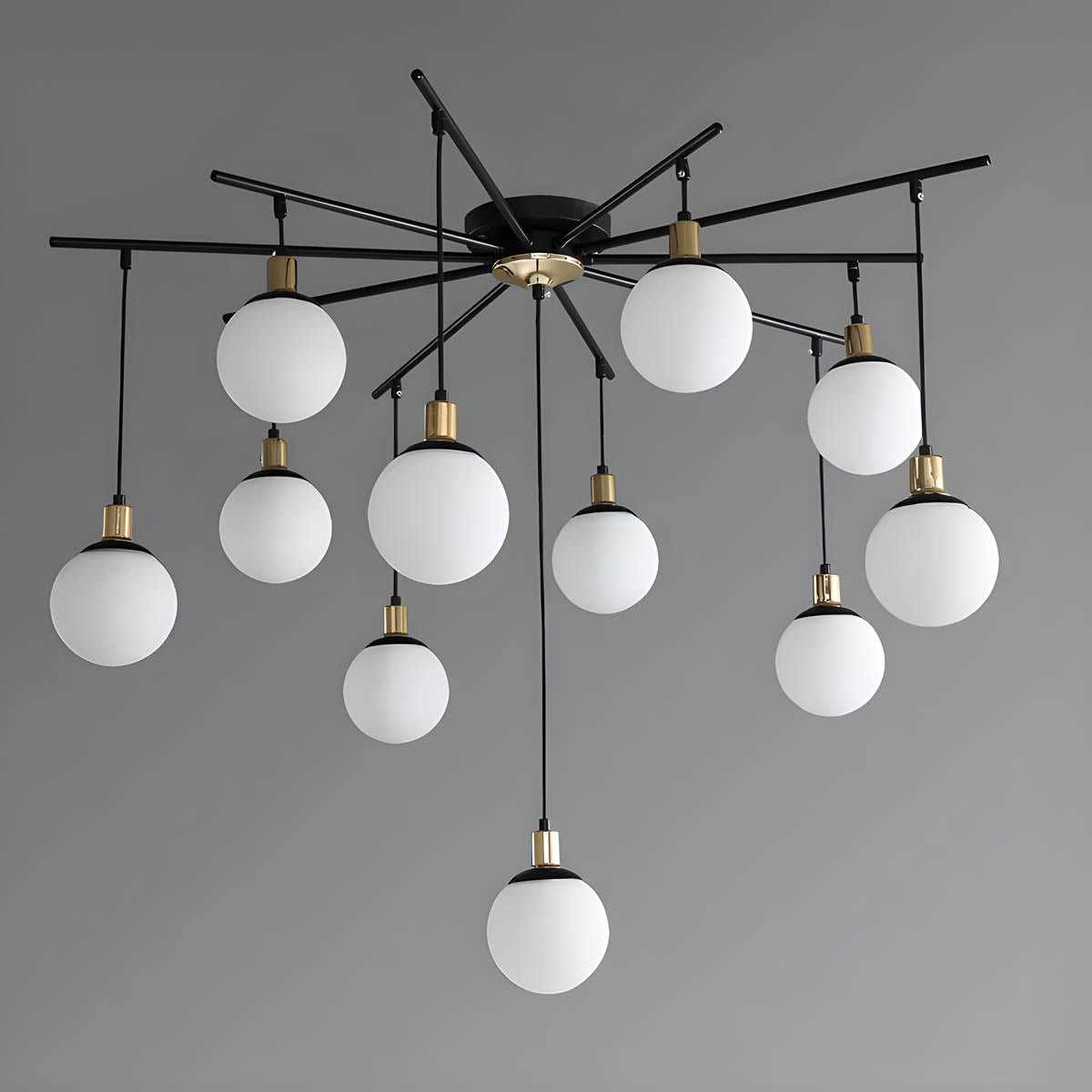 Alderwood Beam Glass Chandelier — gallery image 7