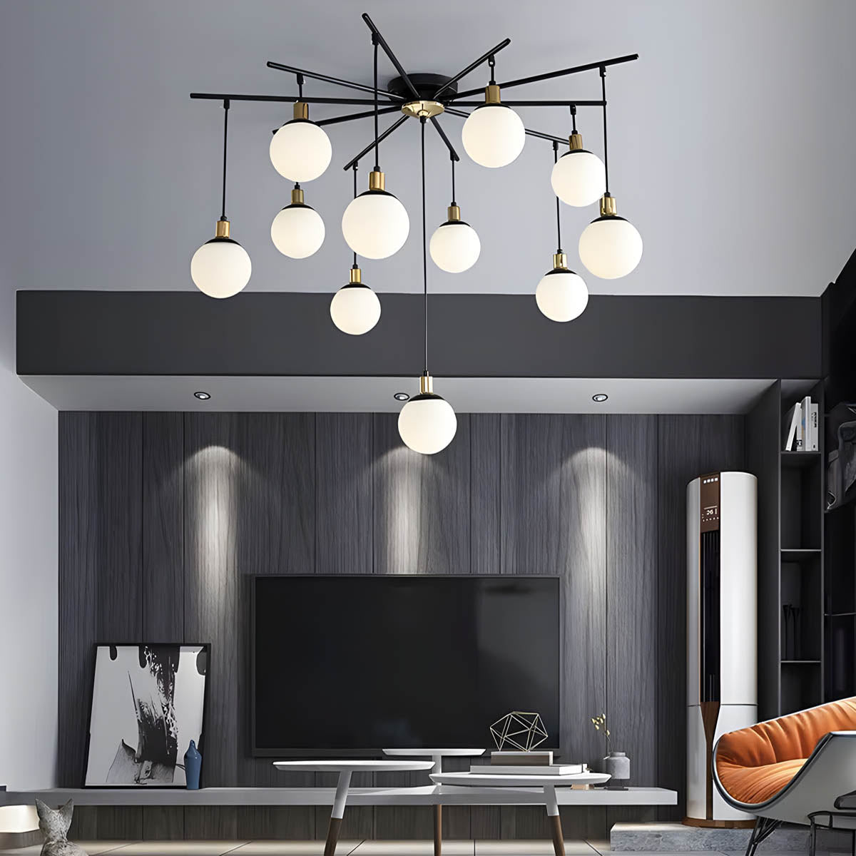 Alderwood Beam Glass Chandelier — gallery image 6