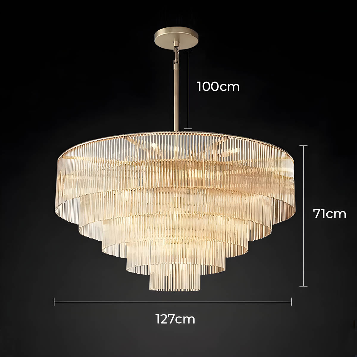 Briarley Beam Glass Chandelier — gallery image 15
