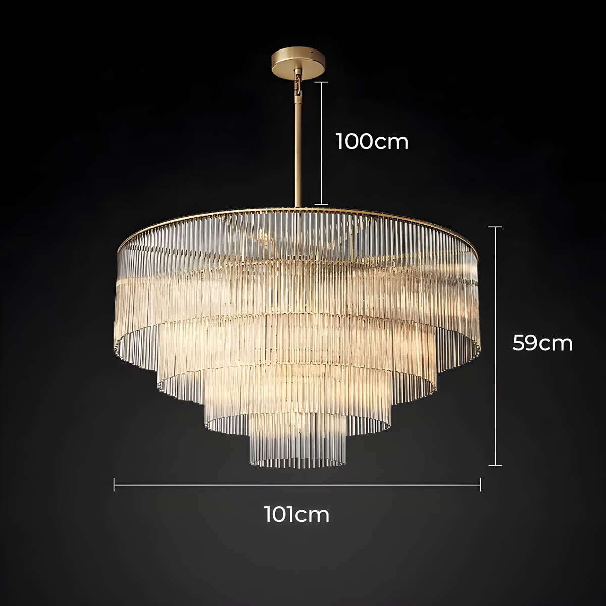 Briarley Beam Glass Chandelier — gallery image 14