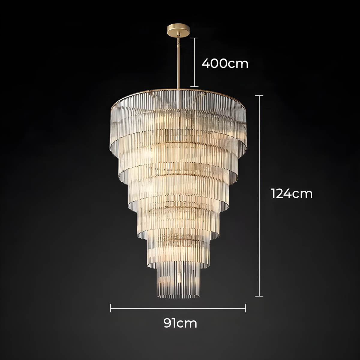 Briarley Beam Glass Chandelier — gallery image 17