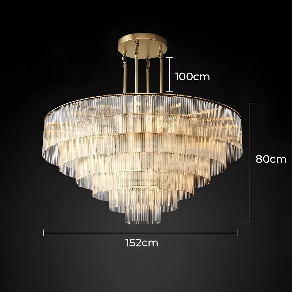 Briarley Beam Glass Chandelier — gallery image 16