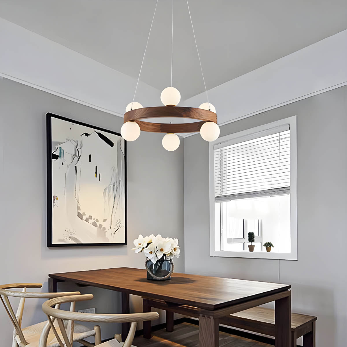Fernwood Beam Wood Chandelier — gallery image 3
