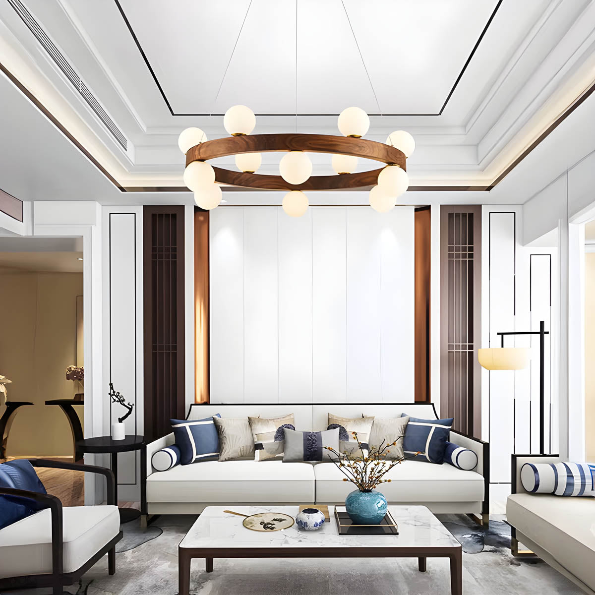 Fernwood Beam Wood Chandelier — gallery image 8