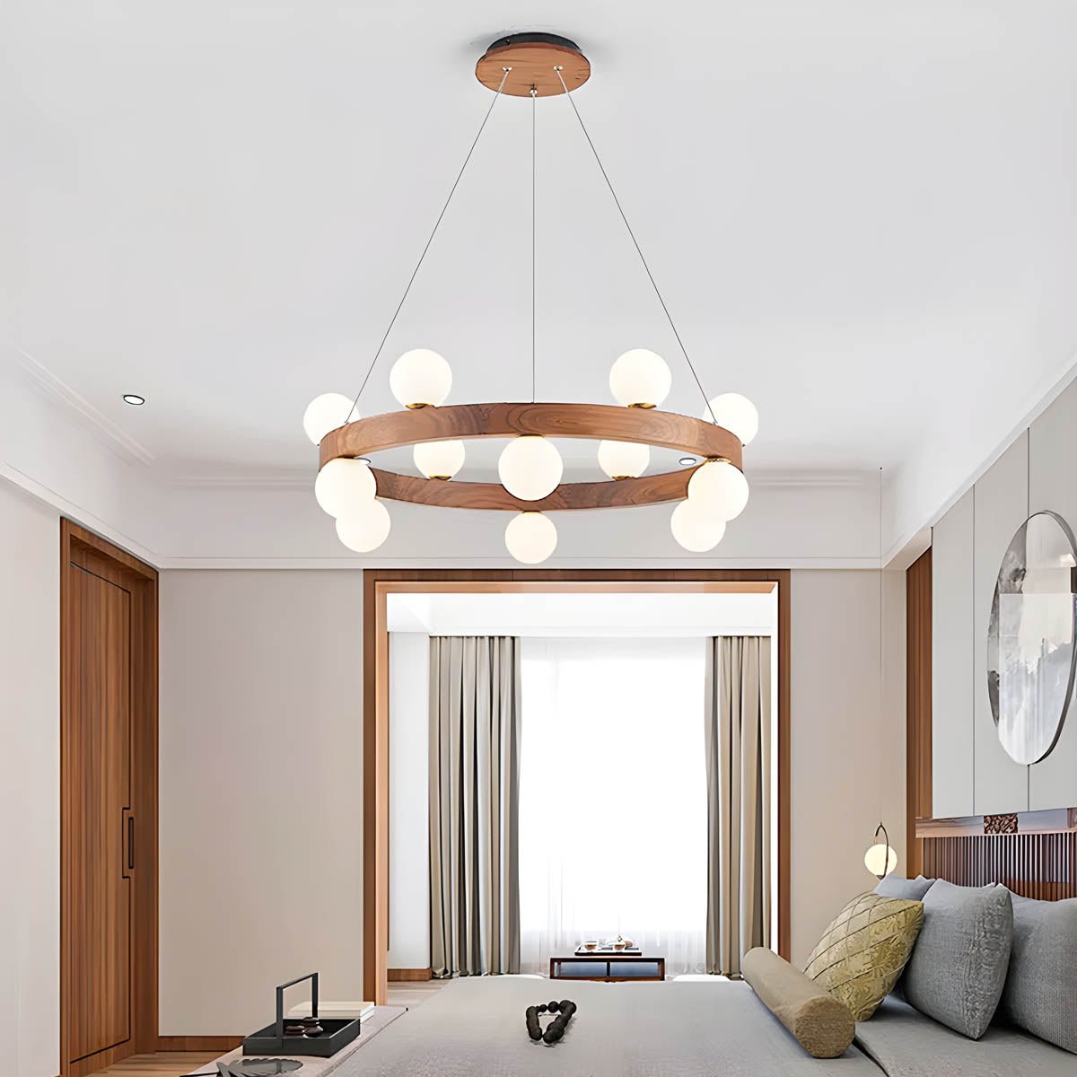 Fernwood Beam Wood Chandelier — gallery image 6