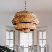 Langford Beam Rattan Chandelier — gallery image 2