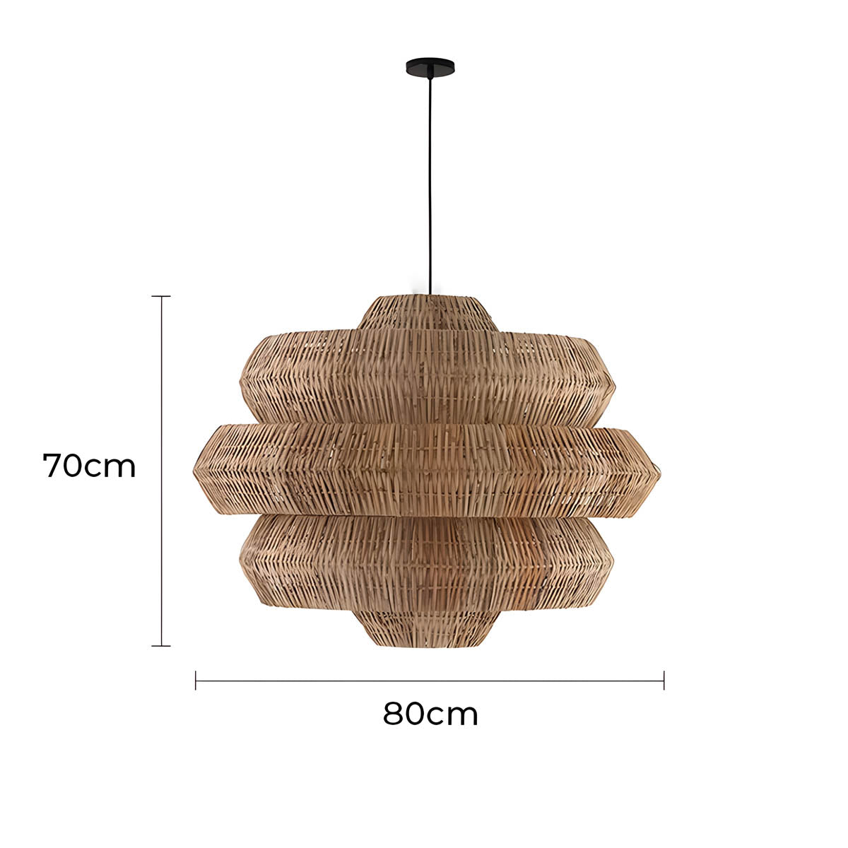 Langford Beam Rattan Chandelier — gallery image 14