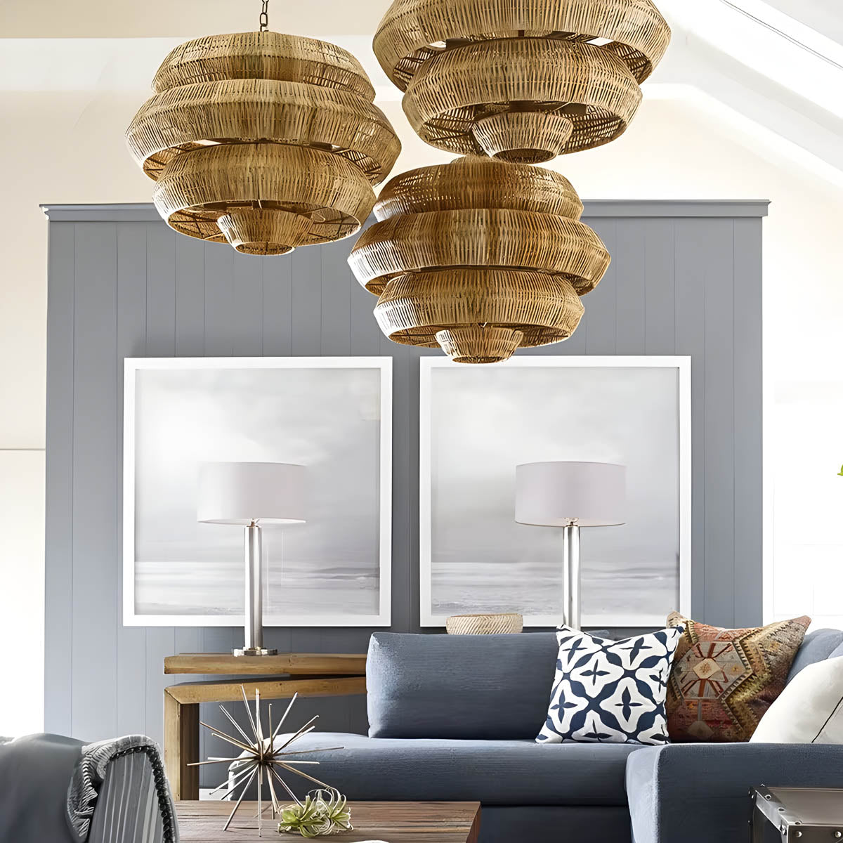 Langford Beam Rattan Chandelier — gallery image 8