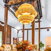 Langford Beam Rattan Chandelier — gallery image 7