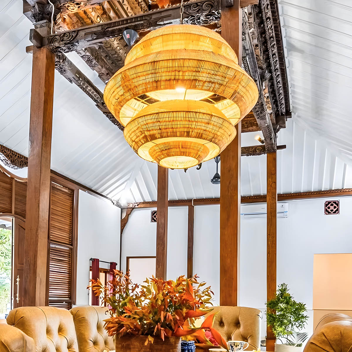Langford Beam Rattan Chandelier — gallery image 7