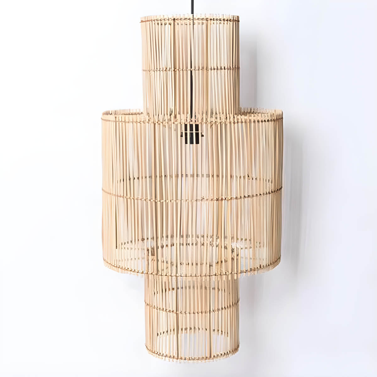 Greenwood Beam Rattan Cluster Chandelier — gallery image 7