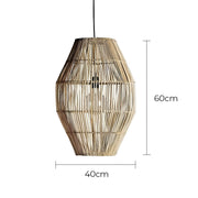 Greenwood Beam Rattan Cluster Chandelier — gallery image 9