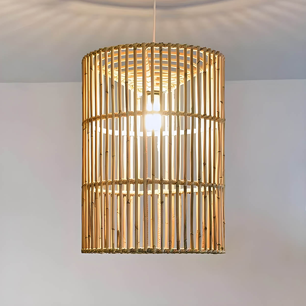 Greenwood Beam Rattan Cluster Chandelier — gallery image 5