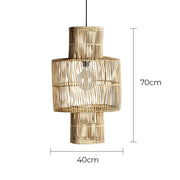 Greenwood Beam Rattan Cluster Chandelier — gallery image 10