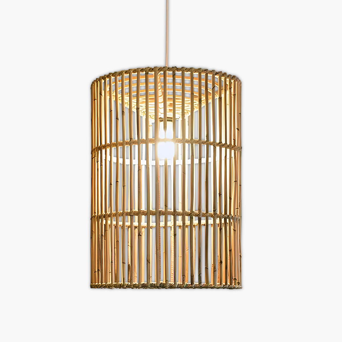 Greenwood Beam Rattan Cluster Chandelier — gallery image 1