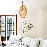Greenwood Beam Rattan Cluster Chandelier — gallery image 4
