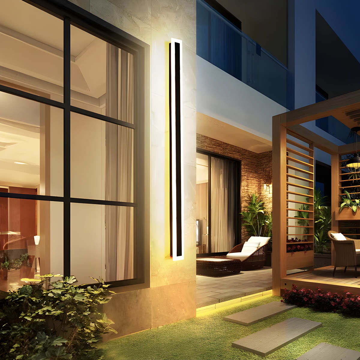 Acorn Beam Acrylic Linear Outdoor Wall Light — gallery image 10