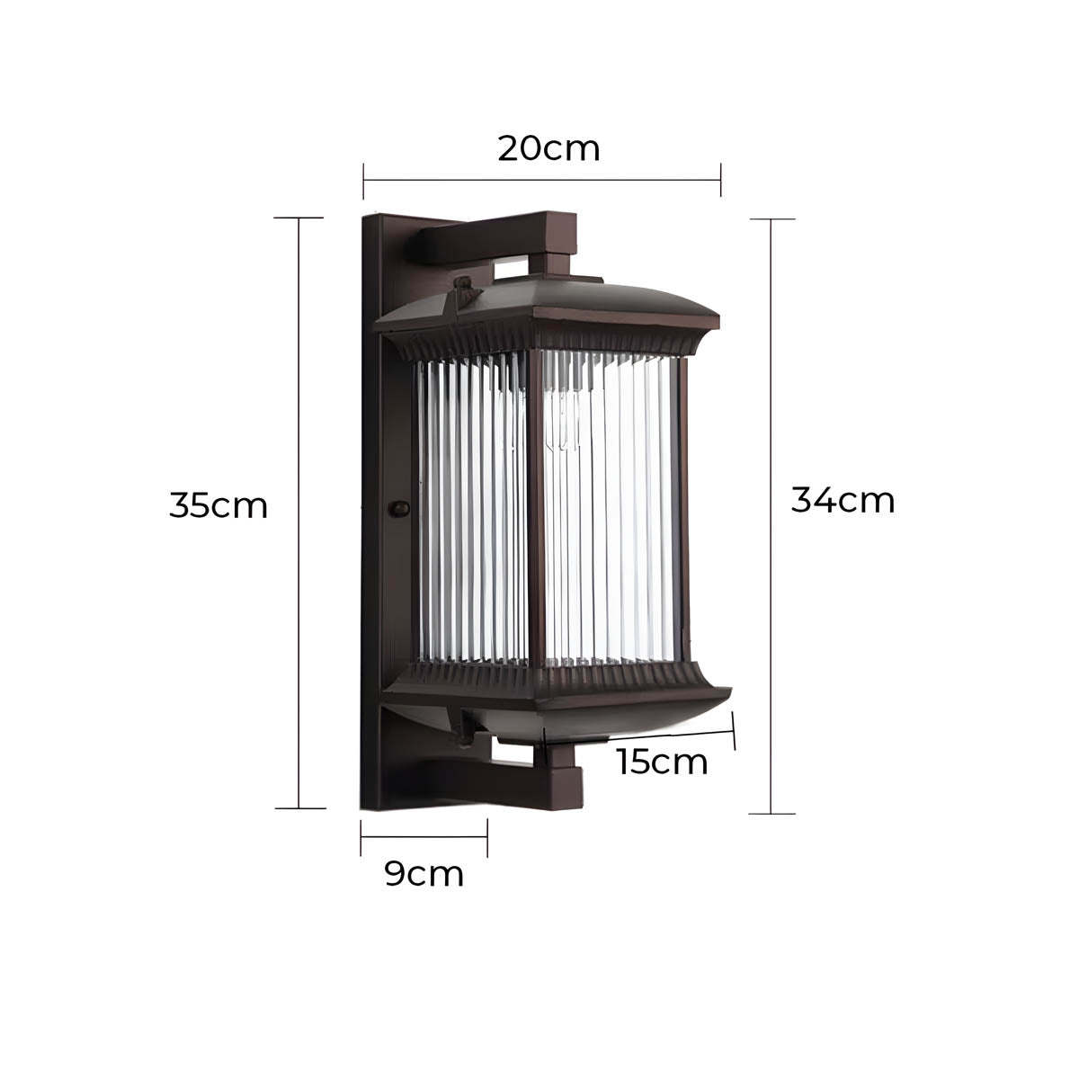 Eversley Beam Glass Ribbed Outdoor Wall Light — gallery image 13