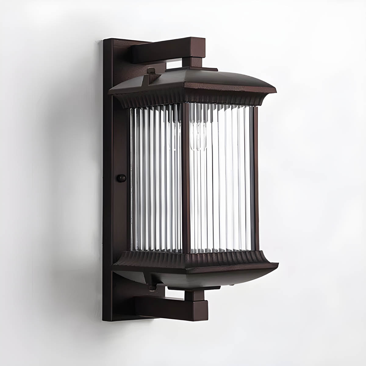 Eversley Beam Glass Ribbed Outdoor Wall Light — gallery image 11