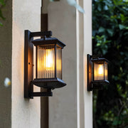 Eversley Beam Glass Ribbed Outdoor Wall Light — gallery image 10