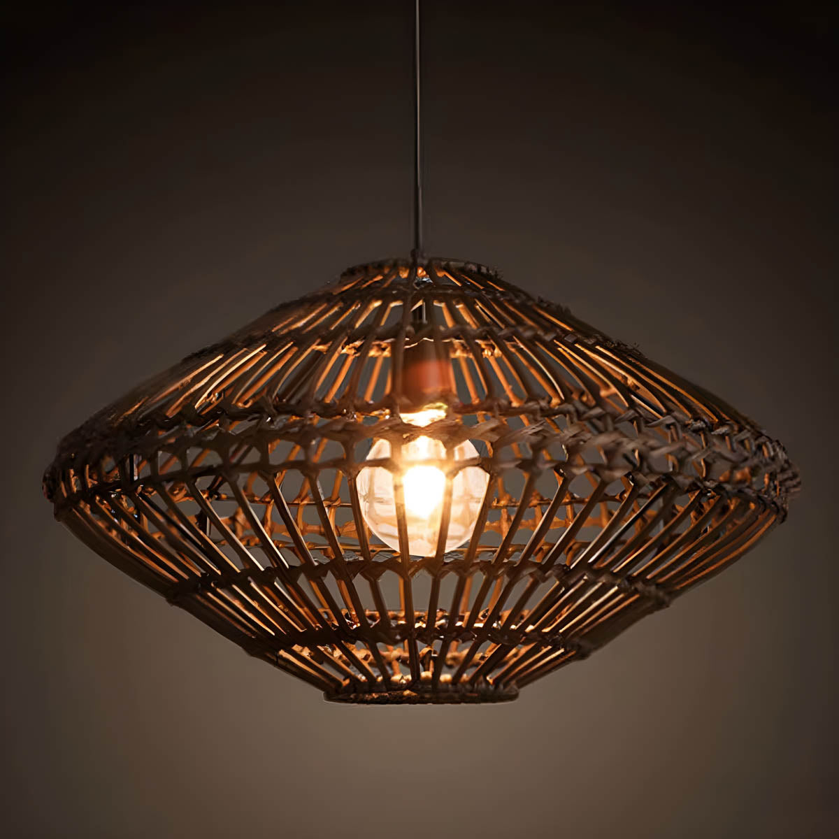 Greystone Beam Rattan Pendant Light — gallery image 9