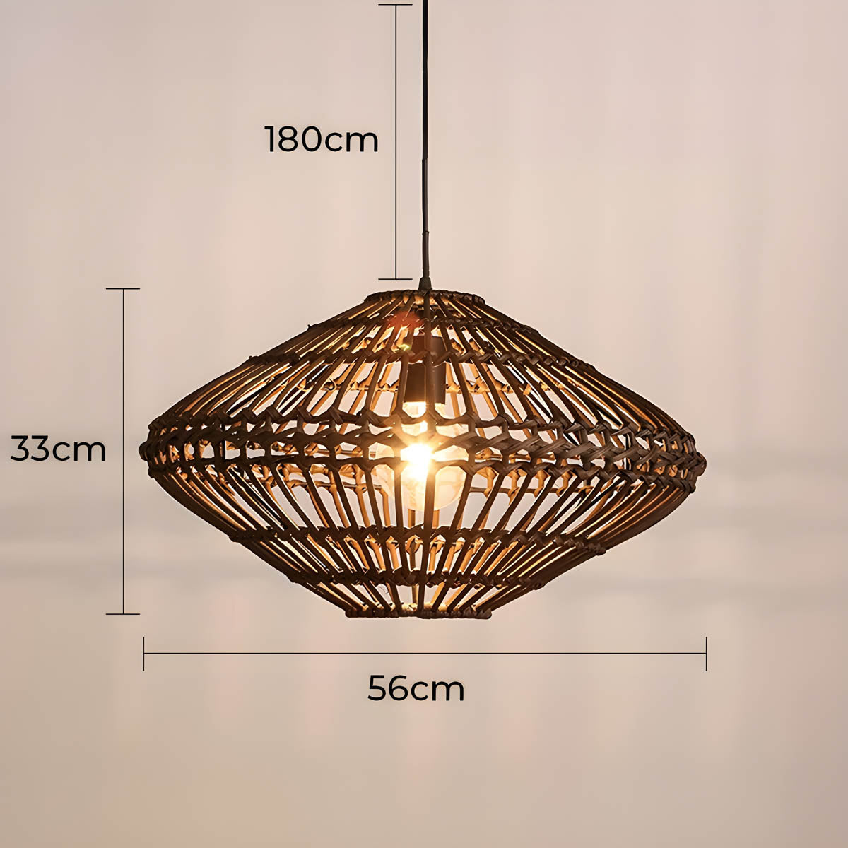 Greystone Beam Rattan Pendant Light — gallery image 11