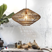 Greystone Beam Rattan Pendant Light — gallery image 2