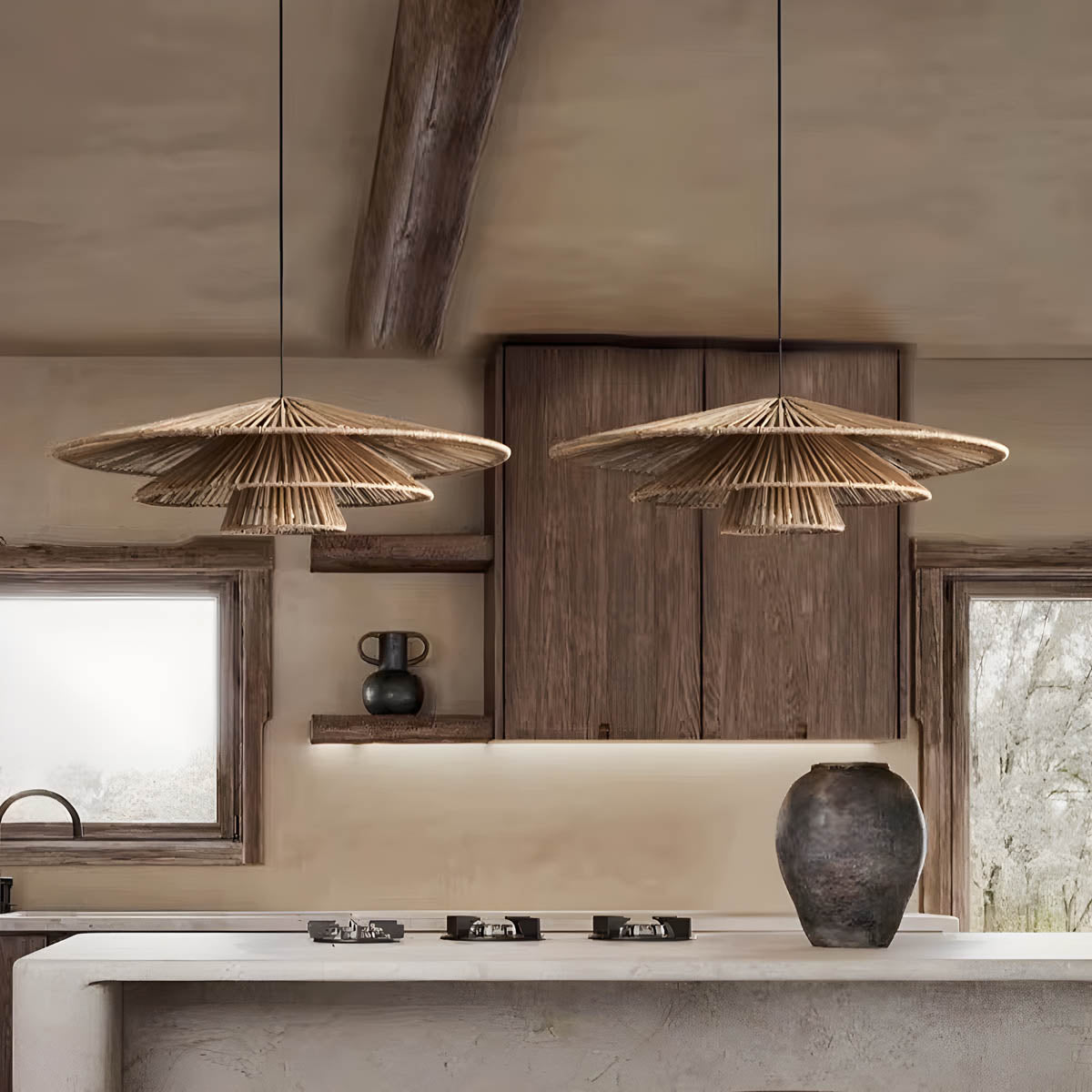 Foxglove Beam Rattan Chandelier — gallery image 4