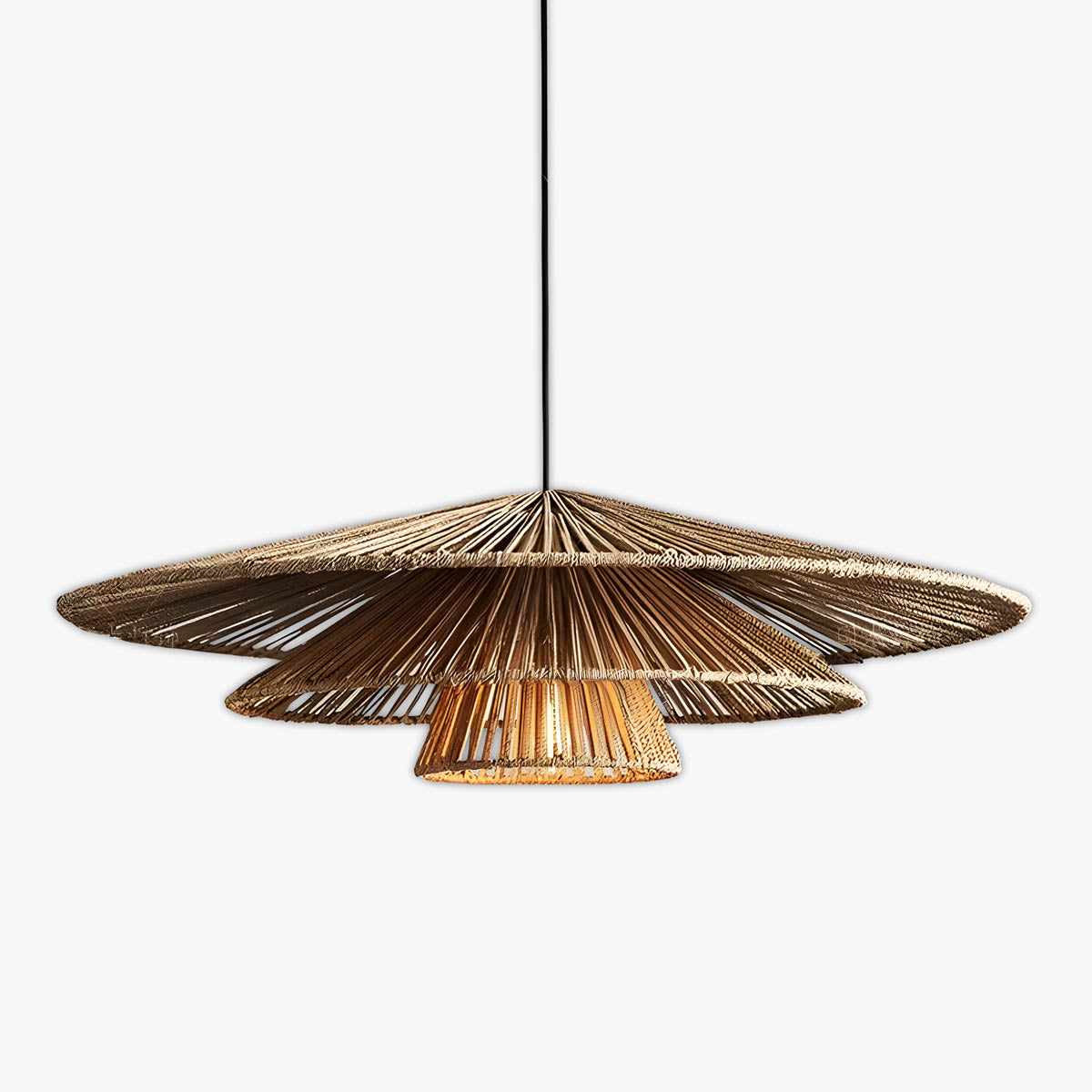 Foxglove Beam Rattan Chandelier — gallery image 1