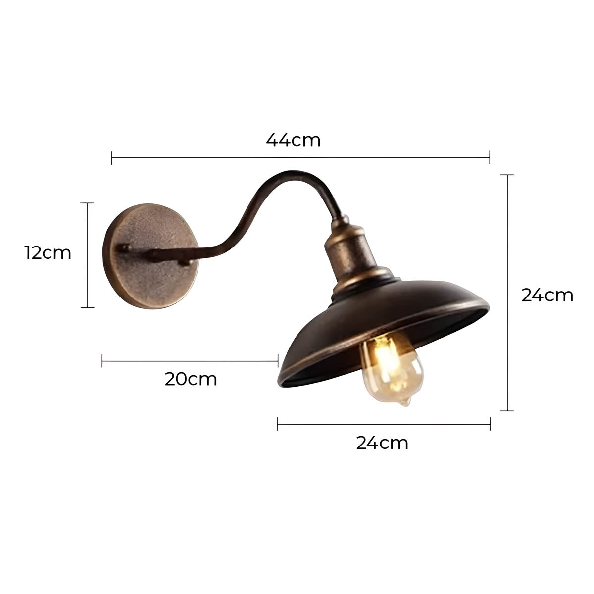 Huckleberry Beam Aluminum Dome Outdoor Wall Light — gallery image 11