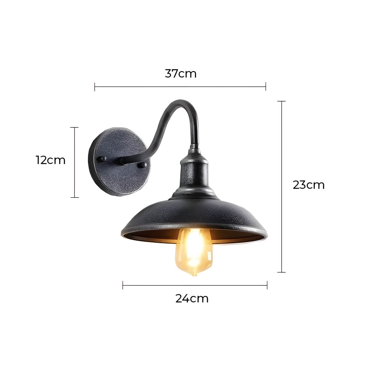 Huckleberry Beam Aluminum Dome Outdoor Wall Light — gallery image 14