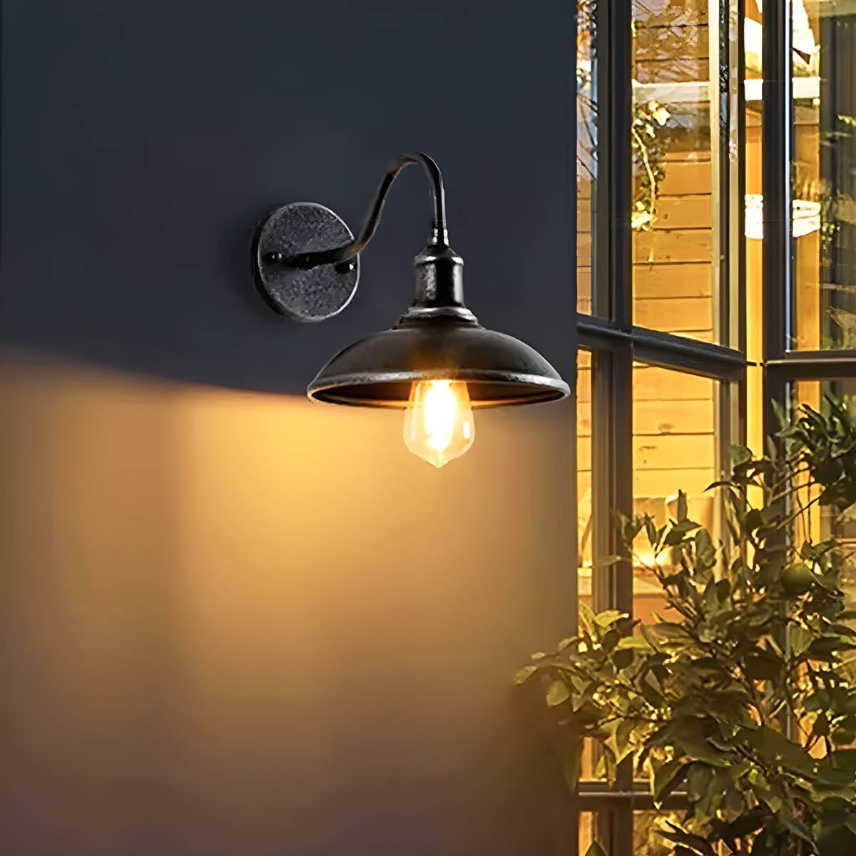 Huckleberry Beam Aluminum Dome Outdoor Wall Light — gallery image 5