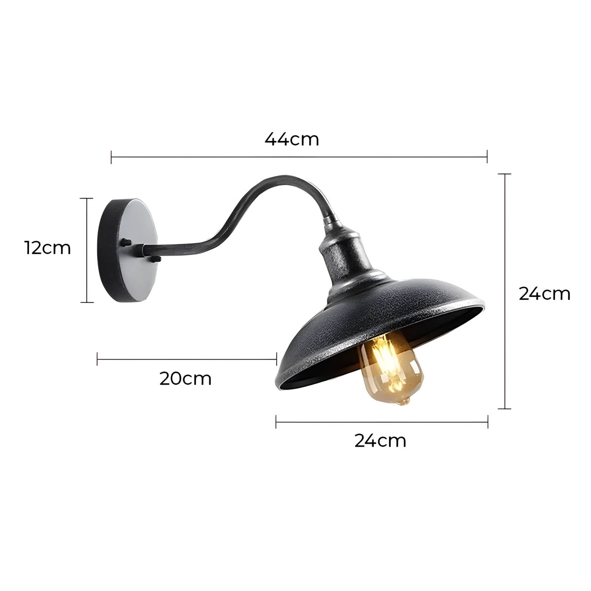 Huckleberry Beam Aluminum Dome Outdoor Wall Light — gallery image 10