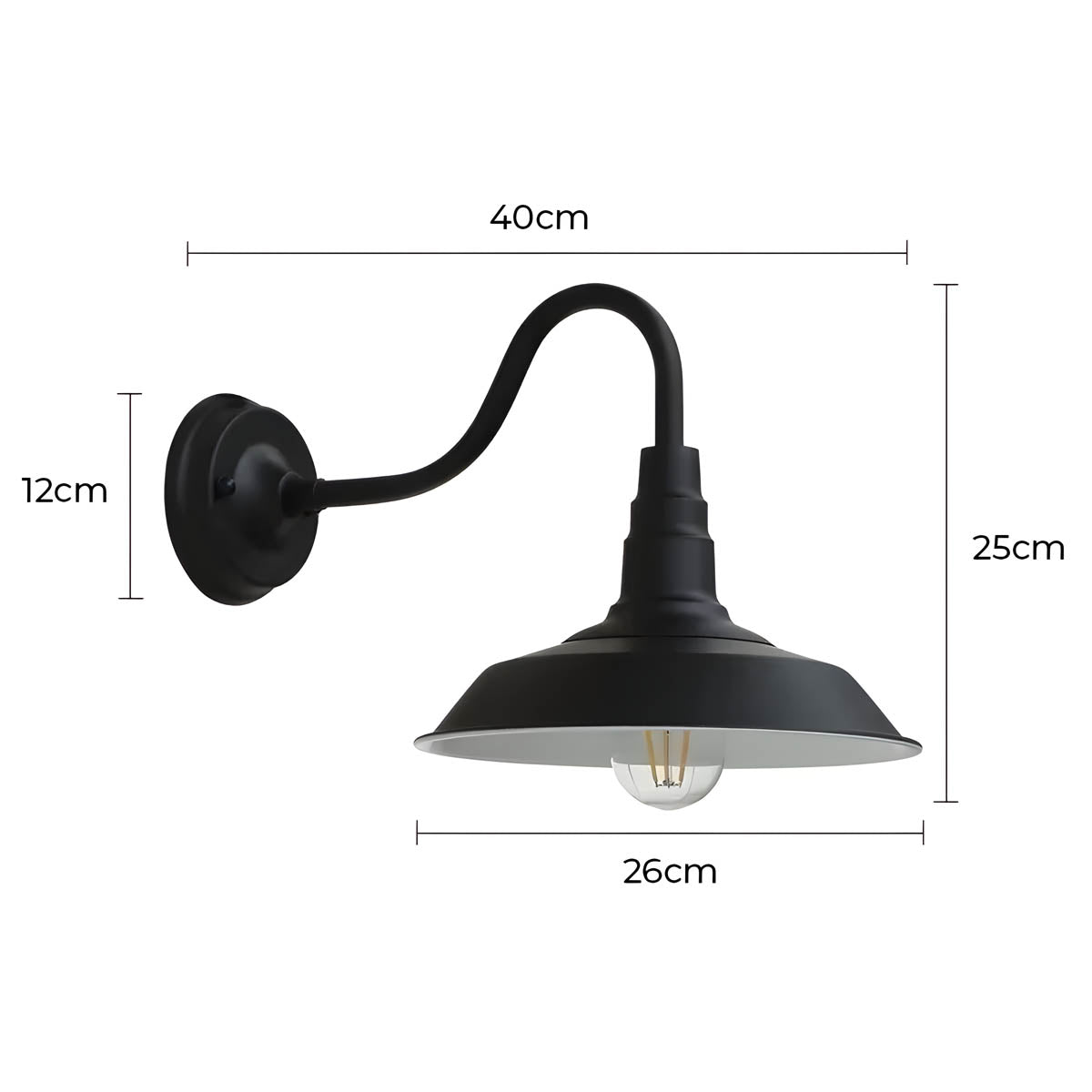 Huckleberry Beam Aluminum Dome Outdoor Wall Light — gallery image 12