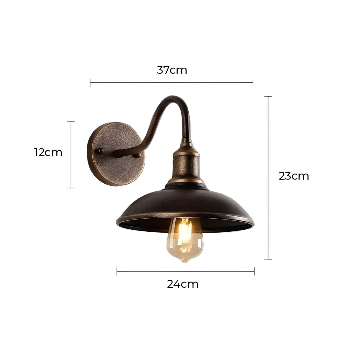 Huckleberry Beam Aluminum Dome Outdoor Wall Light — gallery image 9
