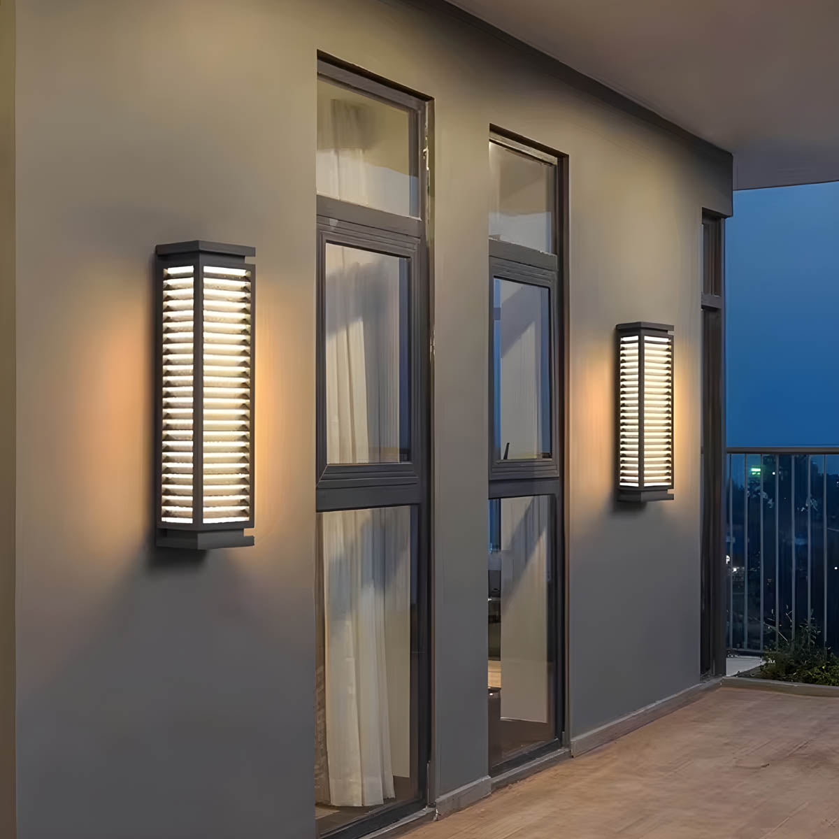 Larchwood Beam Stainless Steel Linear Outdoor Wall Light — gallery image 6