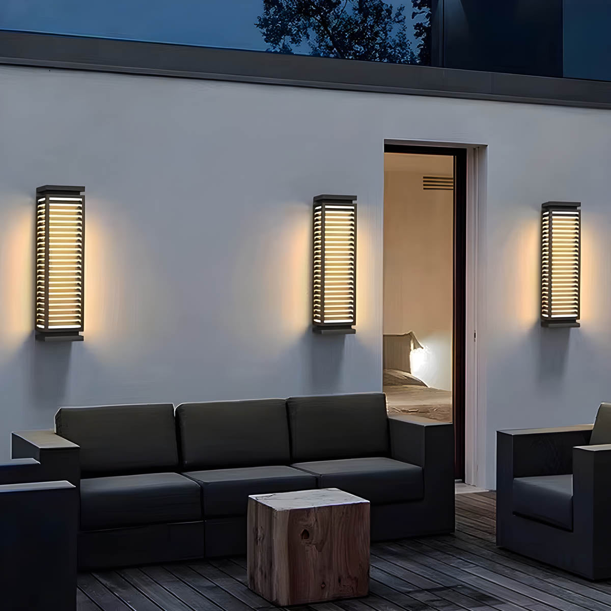 Larchwood Beam Stainless Steel Linear Outdoor Wall Light — gallery image 5