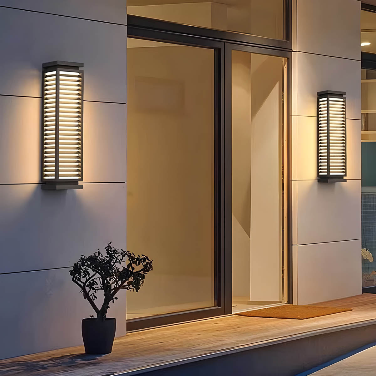Larchwood Beam Stainless Steel Linear Outdoor Wall Light — gallery image 4