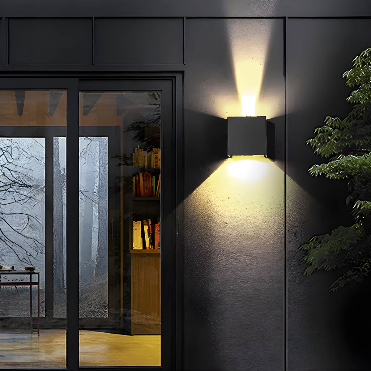 Bracken Branch Stainless Steel Outdoor Wall Light — gallery image 3