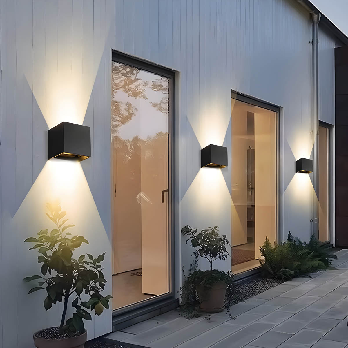 Bracken Branch Stainless Steel Outdoor Wall Light — gallery image 4