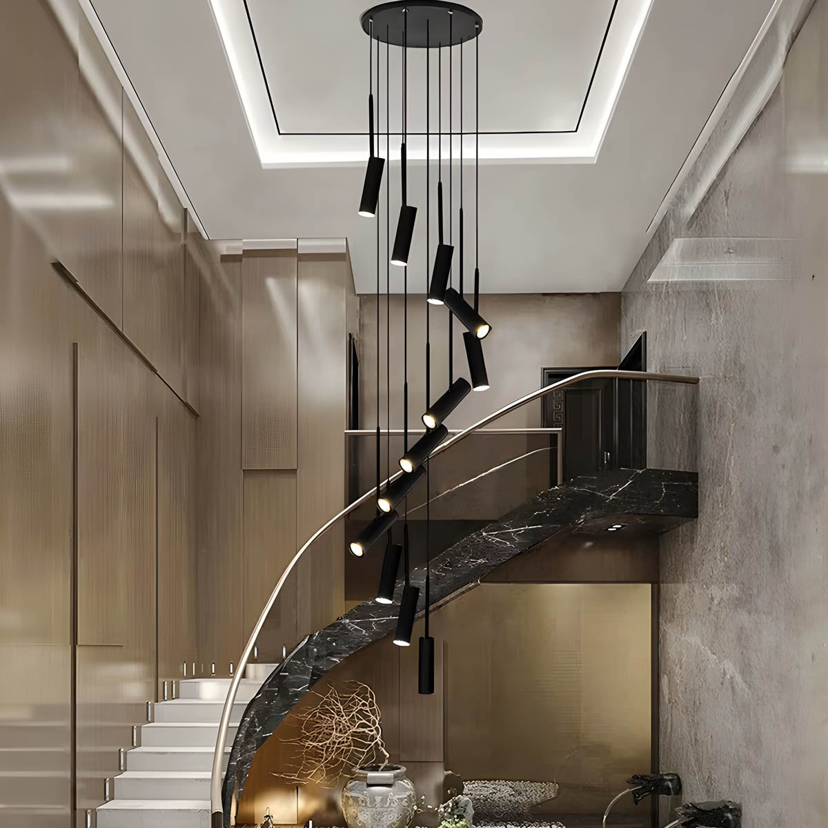 Lindenwood Branch Aluminum Chandelier — gallery image 10