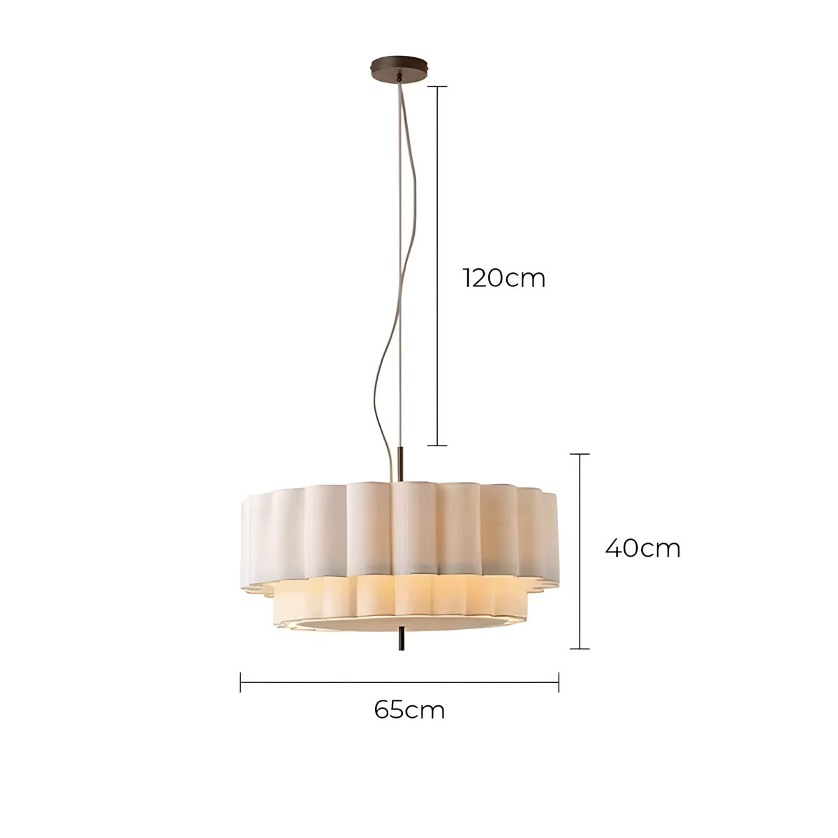 Chestnut Branch Iron Pleated Chandelier — gallery image 12