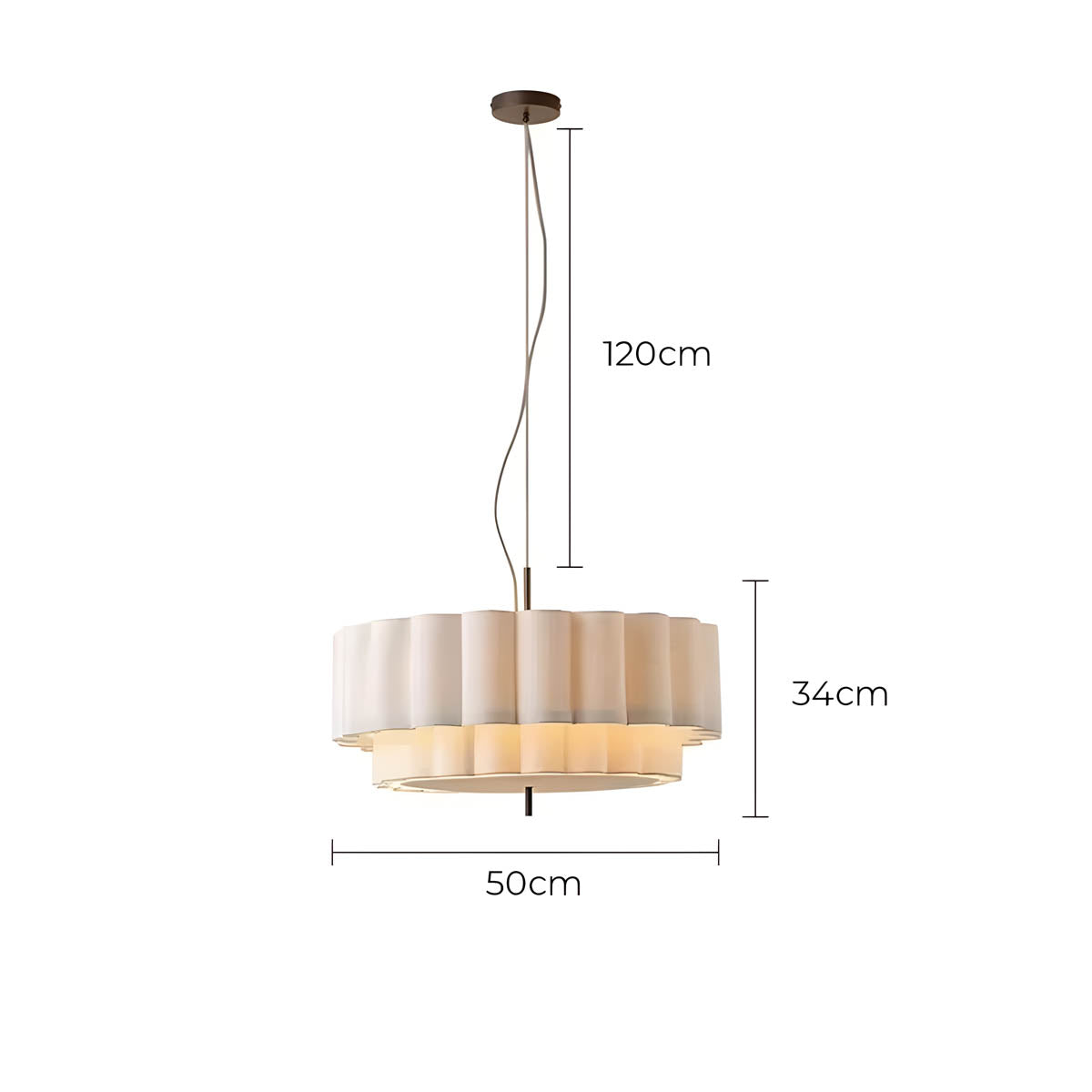 Chestnut Branch Iron Pleated Chandelier — gallery image 11