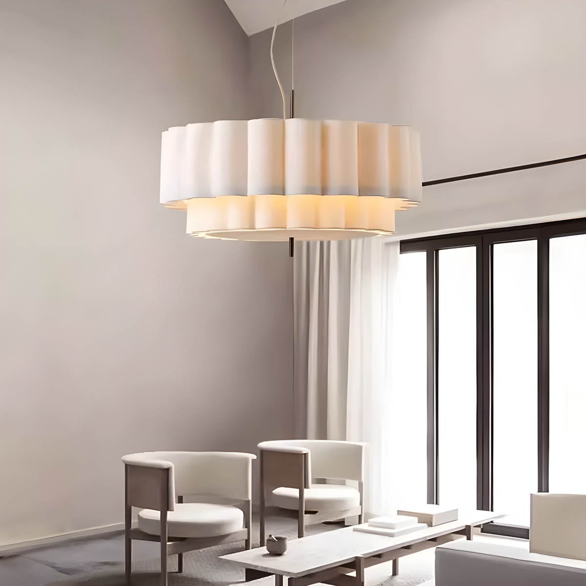 Chestnut Branch Iron Pleated Chandelier — gallery image 8