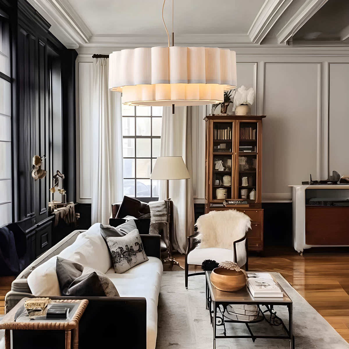 Chestnut Branch Iron Pleated Chandelier — gallery image 7