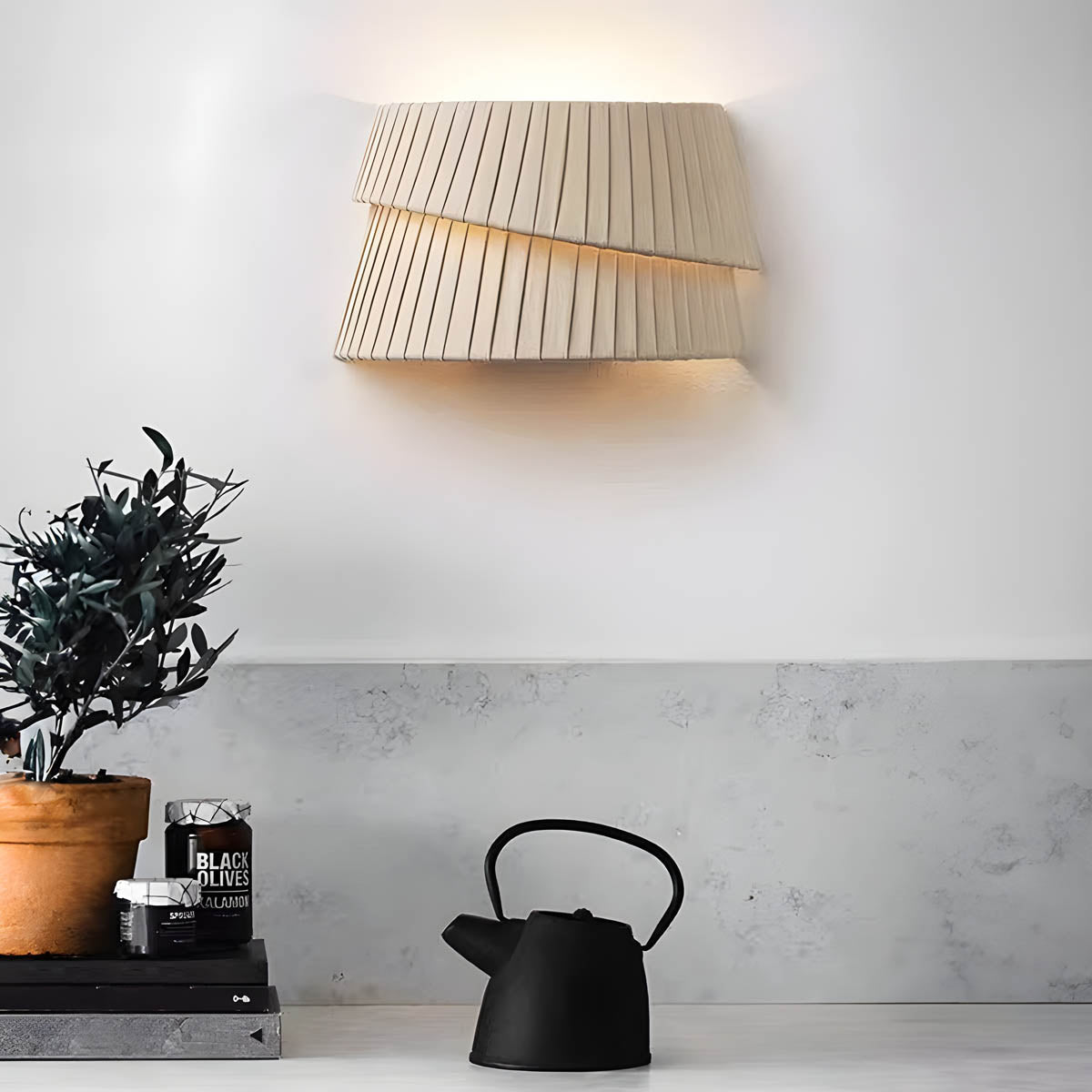 Elmwood Branch Pleated Wall Sconce — gallery image 2